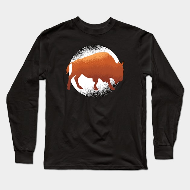 Brown Bison Long Sleeve T-Shirt by EarlAdrian